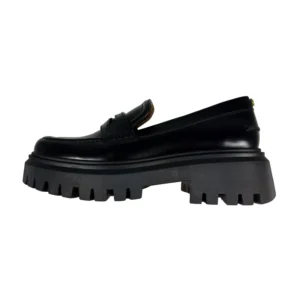 Skórzane buty loafersy półbuty na platformie Maje