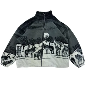 Polar bluza zipper rozpinana bez kaptura Vintage