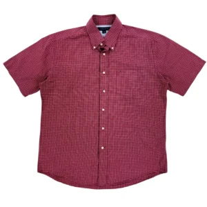 Koszula z krótkim rękawem t-shirt hawajka lata 80 w kratę Tommy Hilfiger